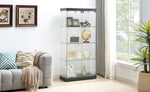 ZUN 4-Tier Glass Display Cabinet, Double Door Glass Cabinet, Four Partitions, Two Locks, Floor Standing 54482700