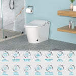 ZUN Smart Toilet with Bidet Built in, Auto Open & Close, Elongated Heated seat, Foot Sensor Flush, LED W1243P203352