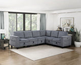 Modern Living Room Furniture Dark Gray Corner Seat with Storage Corduroy Fabric Upholstery 1pc B011P206265