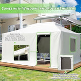 ZUN 12'x16' Gazebo Cover for Hardtop Gazebos, Outdoor Universal Winter Gazebo Cover with Sidewalls and W1859P227656