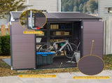 8 x 6 ft Resin Outdoor Storage Waterproof with Floor & Two Windows & Lockable Door, Tool 75043781
