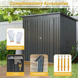 ZUN 6 x 4 ft Outdoor Storage Shed, All Weather Tool Shed for Garden, Backyard, Lawn, Black W2505P173291