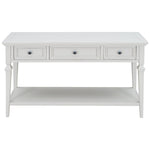 ZUN Classic Retro Style Console Table with Three Top Drawers and Open Style Bottom Shelf, Easy Assembly 87021616