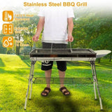 16.7x10x17.7in Portable Charcoal Grill Foldable BBQ Suitcase Grill Shelf For Outdoor Camping Picnics 96506624