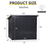 Garbage Bin Shed Stores 2 Trash Cans Metal Outdoor Bin Shed for Garbage Storage,Stainless Galvanized W540P309824
