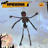 6ft Sound-Activated Halloween Skeleton - Flashing Red Eyes, Spooky Sounds, 4 Poseable Arms Extra 04271762