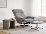 Swivel chenille Recliner with Ottoman Chair Modern Armchair Ergonomic Push Manual Reclining Footrest W1622P460966