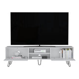 Vassel TV Stand, Entertainment Unit with Hinged Drawers and Hairpin Legs B200P173211