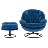 Accent chair TV Chair Living room Chair with Ottoman-Blue W676P232275