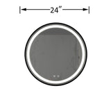 ZUN 24inch Bathroom Led Classy Vanity Mirror with focused backplane,Black aluminum alloy frame,High W1992P210838