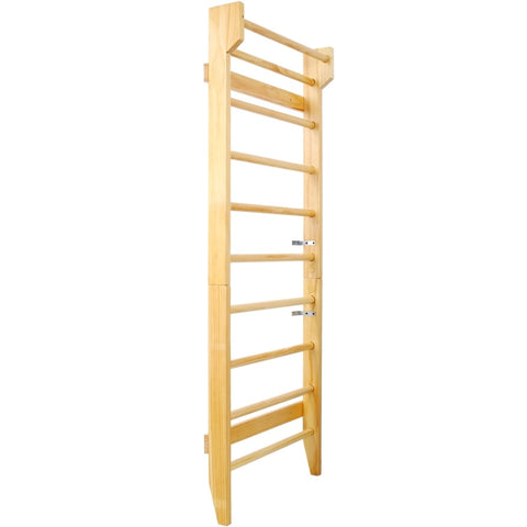 ZUN Gymnastics Wood Stall Bar, Multi-use Swedish Ladder- Wall Mounted Pull Up Bar-Physical Therapy for 15411160