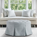 Skirted Tufted 32" Round Ottoman B035P256577