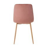 ZUN Indoor pink velvet dining chair, modern kitchen dining chair backrest, upholstered side chair W210P184210