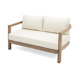 2 - Person Outdoor Acacia Wood Patio Seating Group with Cushions and Coffee Table for Porch, Garden, 73169.00BBGE
