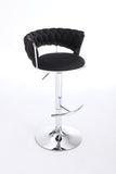 Set of 2 Bar Stools,with Chrome Footrest and Base Swivel Height Adjustable Mechanical Lifting Velvet W1249P247737