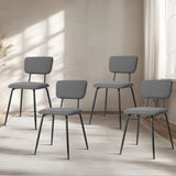 Set of 4 Modern Padded Dining Chairs for Kitchen Bar Office Chair, Grey 70740742