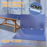 8ft Blue Mid-Size Ping Pong Conversion Top Foldable & Portable Table Tennis Table Top for Indoor W1408P262534