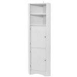 ZUN Tall Bathroom Corner Cabinet, Freestanding Storage Cabinet with Doors and Adjustable Shelves, MDF 55457419