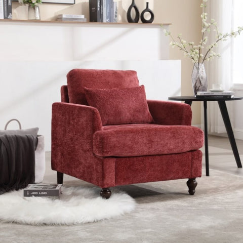 ZUN COOLMORE Wood Frame Armchair, Modern Accent Chair Lounge Chair for Living Room,Tufted Club Chair, W395P151906