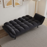 57 "black sofa Soft two armrests throw pillow pillow comfortable fit apartment bedroom small space W1658135106
