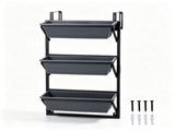 3Tier Deck Railing Planter, SelfWatering Hanging Garden Box with Drainage Tray, Metal Frame 30456601
