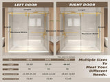 56-60" x 76" H Frameless Sliding Shower Door, 5/16" Clear Tempered Glass, Stainless Steel W1675P412316