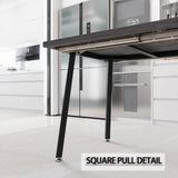 55.12-70.87" expandable rectangular dining table that can accommodate 4-6 people, equipped with 6 PU 94332350