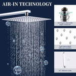 ZUN Shower System Shower Faucet Combo Set Wall Mounted with 10" Rainfall Shower Head and handheld shower T3177P269095