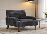 Modern Accent Chair with 3.5cmW Wide Wale Corduroy, 9" Solid Wood Legs, Comfortable Upholstered 91172918