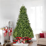 ZUN 9Ft Artificial Christmas Tree with 2576 PE&PVC Mixed Branch Tips, Unlit Hinged Premium Spruce Fake 09735417