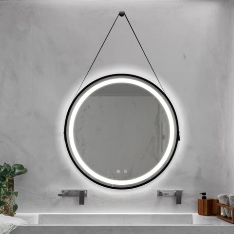 ZUN 24inch Bathroom Led Classy Vanity Mirror with focused backplane,Black aluminum alloy frame,High W1992P211230