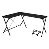 Black L-shaped Computer Desk with CPU Holder B062P184554
