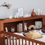 Twin Size Bed with Headboard Storage Rack, Two Under-Bed Drawers, Three-Side Guardrails for Safety N733P272374D