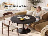 Round Tulip Dining Table, 39.4 Inch Dining Table for 4 People, Melamine Laminated MDF Tabletop with 80710227