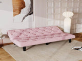 Sofa to Sofa Bed Transformation 66" Pink Velvet Sofa Bed, Ideal for Family Living Rooms, Apartments W3371P303616