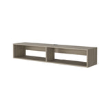 Central Floating media rack in melamine with two shelves,white oak B128P227635