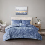 King/Cal King Velvet Comforter Set with Throw Pillow B03595989