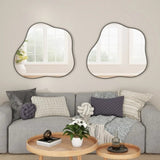 Cloud-Shaped Metal Accent Wall Mirror W3207P286023