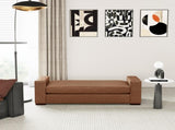 Stylish and Durable Brown Faux Leather Ottoman N769P426918D