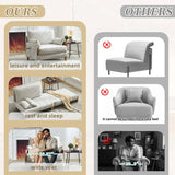 Foldable sofa bed recliner, 3-in-1 convertible sleeper, mid-century modern decor, suitable for small W395P290556