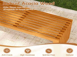 Solid Acacia Wood Patio Bench, 800 LBS Weight Capacity 2-Person Backless Outdoor Bench 10560100
