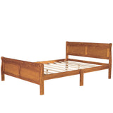 Queen Size Wood Platform Bed with Headboard and Wooden Slat Support 18391919