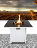 30 Inch White Steel Propane/natural Gas Firepit Table B120142358