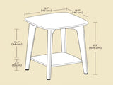 MODERN Square Side Table with Storage Shelf, Accent Table, End Table, Honey Brown 56535579