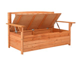 112 * 58 * 84cm Cedar Yard Storage Box With Backrest Armrest Bright Orange Red 68488660