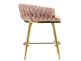 26'' Counter height bar stools Set of 2 kitchen island counter bar stool with hand- wave back,golden W2215P184990