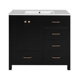 36'' Bathroom Vanity with Ceramic Sink Combo, Solid Wood Frame Bathroom Storage Cabinet, N710P276691B