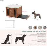 30.25"L, 2 in 1 Night Stand with Storage & Dog Crate, Luxury Wooden Side Table Dog Kennel, End of N843P293628W