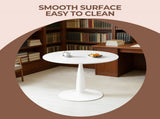 Round Tulip Dining Table for 2-4 Persons, 42. Inch Kitchen Table with Sturdy Golden Metal Pedestal W3766P456439