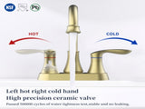 Bathroom Faucet Brushed Gold with Pop-up Drain & Supply Hoses 2-Handle 360 Degree High Arc Swivel 65191981